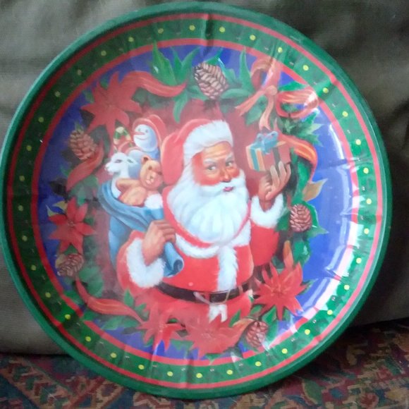 Santa Christmas Cookie / Snack Serving Tray - Picture 1 of 2
